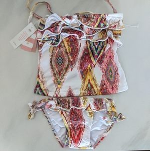 NWT Pilyq Girls Summer Swim Patara Ruffle Tankini